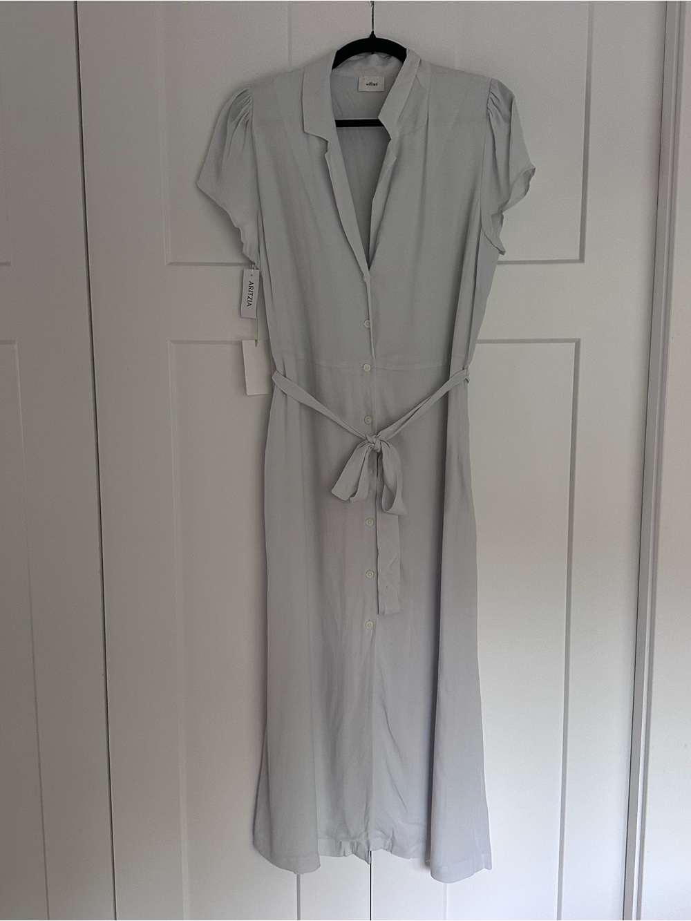 Aritzia Light Gray Midi Shirt Dress